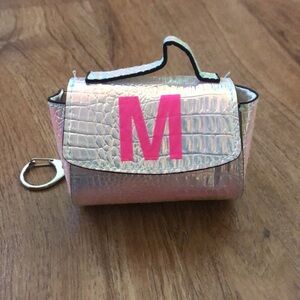 Justice holographic keychain initial M